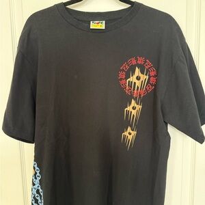 Bape Black and Red Short Sleeve Tee with Graphic Design